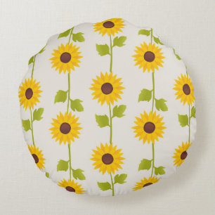 Sunshine Symphony: A Yellow Sunflower Square Pill Round Pillow