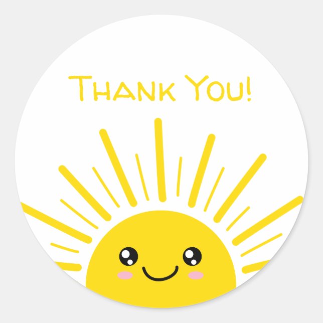 Sunshine Thank you Classic Round Sticker (Front)