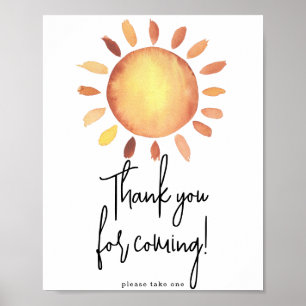 Sunshine Thank you for coming Poster