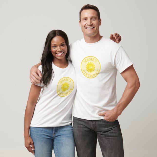 Sunshine Theme 1st Birthday Family T-Shirt – Boho  (Unisex)