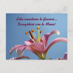 Sunshine to Flowers Daughters to Moms postcards