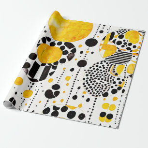 Sunshine Tribe: Yellow Native Patterns Wrapping Paper