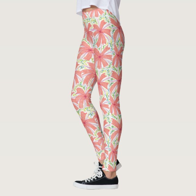 Sunshine Tropical Flower Leggings (Left)