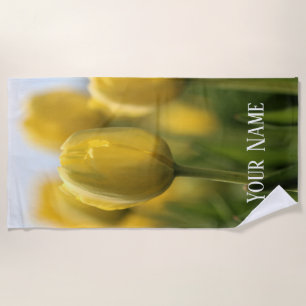 Sunshine tulips beach towel