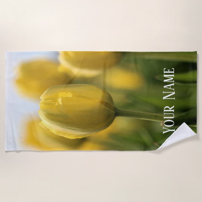 Sunshine tulips  beach towel (Front)