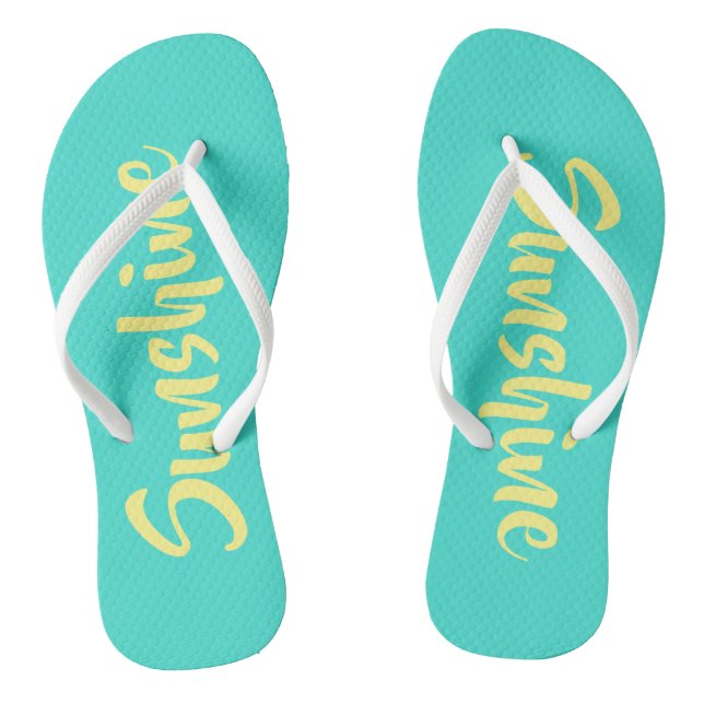 Sunshine Turquoise Flip Flops (Footbed)