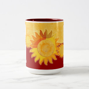Sunshine Two Tone Yellow Red Two-Tone Coffee Mug
