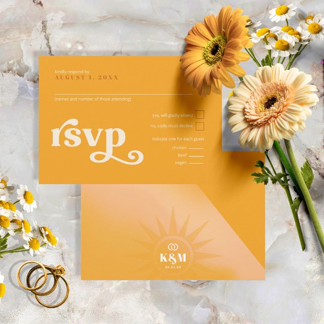 Sunshine Typography Marigold ID1048 RSVP Card (Creator Uploaded)
