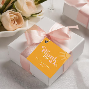 Sunshine Typography Wedding Thank You Gold ID1048 Favour Tags