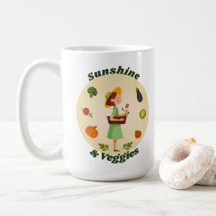Sunshine & Veggies Custom Garden Girl Coffee Mug
