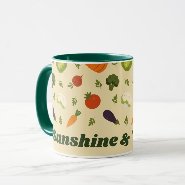 Sunshine & Veggies Custom Text Mug (Front Left)