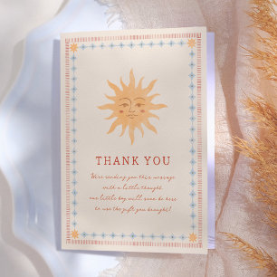 Sunshine Vintage Sun Baby Shower Thank You Card