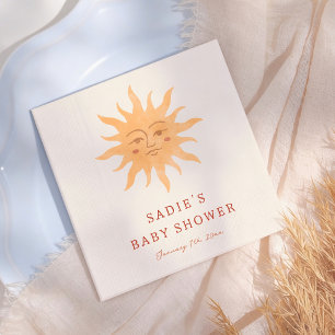 Sunshine Vintage Sun Boy Baby Shower Napkin