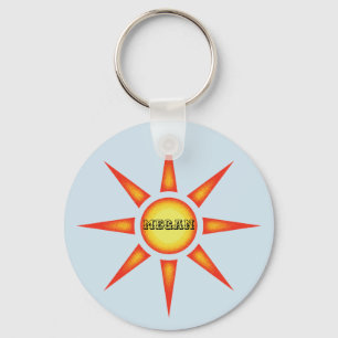 Sunshine Vivid Orange Yellow Sun Nature Keychain