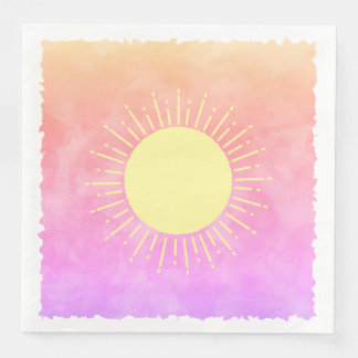 Sunshine Watercolor Baby Shower Background Custom  Napkin