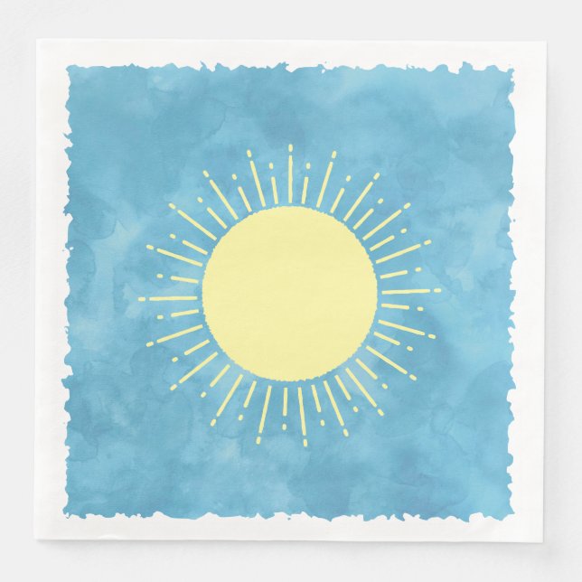 Sunshine Watercolor Baby Shower Background Custom  Napkin (Front)
