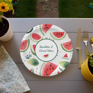 Sunshine & Watermelon Paper Plate