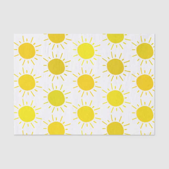 Sunshine Whimsical Yellow Sun Birthday Party Tissue Paper (Front)