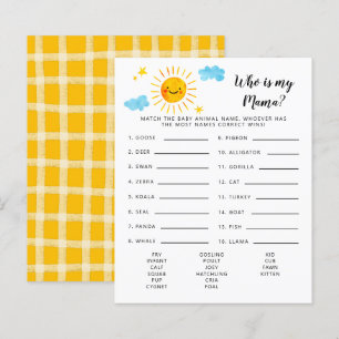 Sunshine Who Is My Mama Baby Shower Game