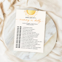 Sunshine Who Said It Mommy Daddy Baby Shower Game