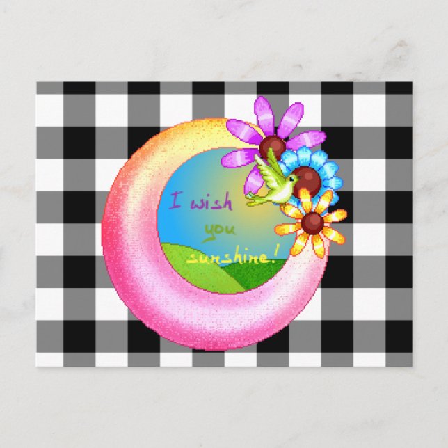 Sunshine Wish Pixel Art Postcard (Front)