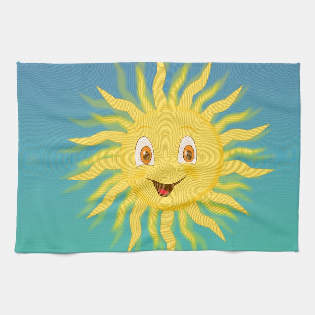 Sunshine With Circular Lines Kitchen Towel (Horizontal)