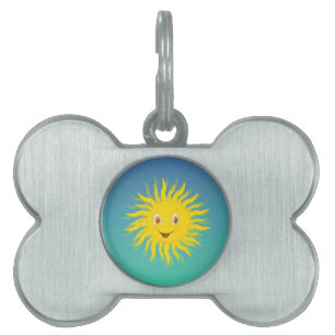 Sunshine With Circular Lines Pet Name Tag