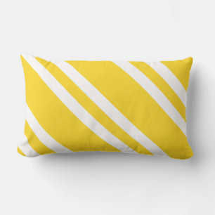 Sunshine Yellow and White Striped Lumbar Pillow