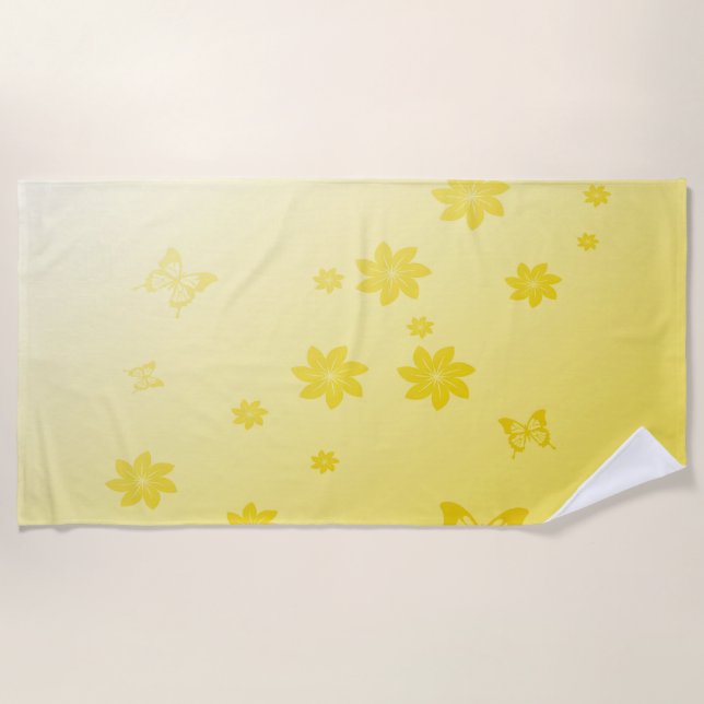 Sunshine Yellow Beach Towel (Front)