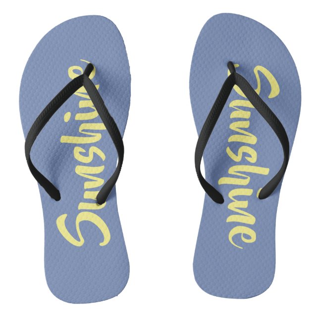 Sunshine Yellow Blue flip flops (Footbed)