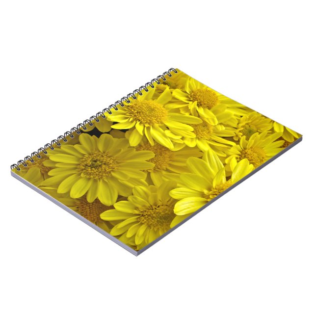 Sunshine Yellow Chrysanthemums Notebook (Left Side)
