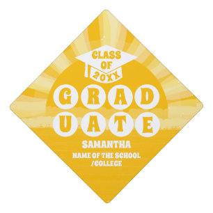 Sunshine Yellow  Graduation Cap Topper
