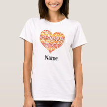 Sunshine Yellow Orange Mandala Heart Customized