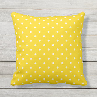 Sunshine Yellow Outdoor Pillows - Polka Dot