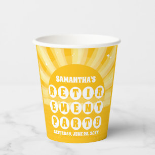 Sunshine Yellow Retirement Party Paper Cups