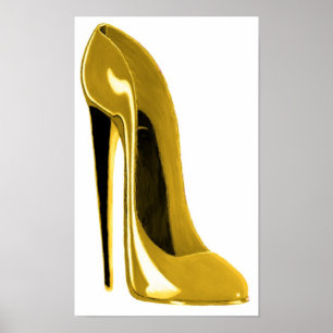 Sunshine Yellow Stiletto Shoe Print