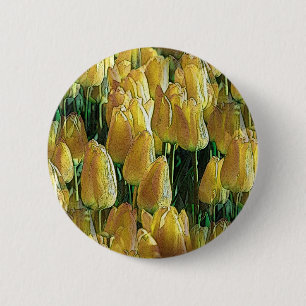 Sunshine Yellow Tulips 2 Inch Round Button