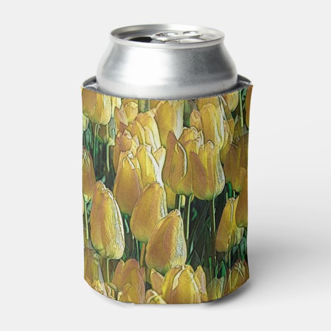 Sunshine Yellow Tulips Can Cooler (Can Front)