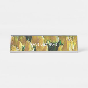 Sunshine Yellow Tulips Desk Name Plate