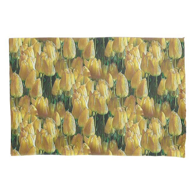 Sunshine Yellow Tulips Pillowcase (Front)