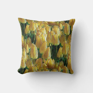 Sunshine Yellow Tulips Throw Pillow