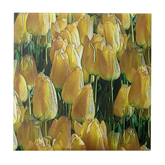 Sunshine Yellow Tulips Tile (Front)