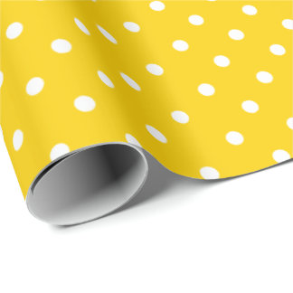 Sunshine Yellow | White Polka Dot Wrapping Paper