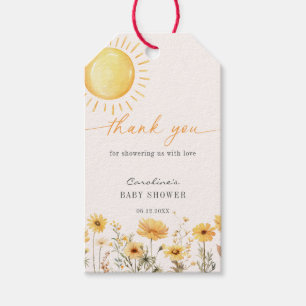 Sunshine Yellow Wildflower Baby Shower Gift Tags