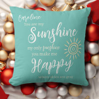 Sunshine You Make Me Happy Custom Name Teal Blue