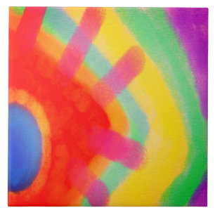 Sunspot Abstract Digital Painting Tile