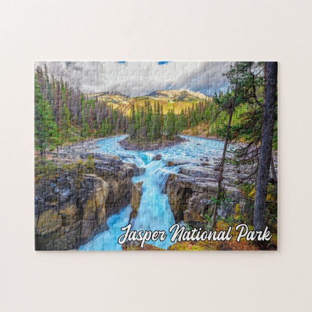 Sunwapta Falls, Jasper National Park Jigsaw Puzzle (Horizontal)