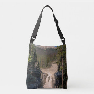 Sunwapta Falls Powerful Mountain Waterfall Crossbody Bag