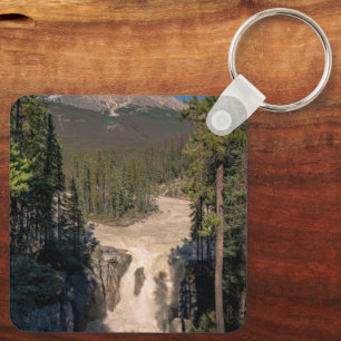 Sunwapta Falls, Rocky Mountain Waterfall Keychain