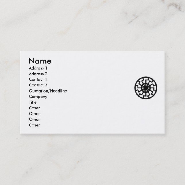 Sunwheel Business Card (Front)